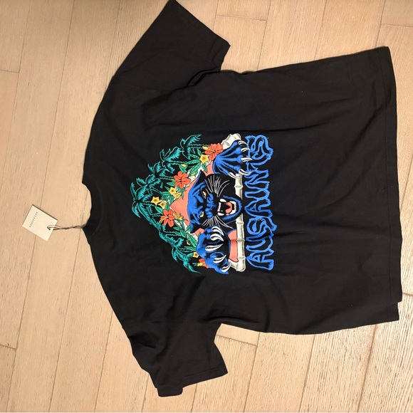 AllSaints Blue Pounce Short Sleeve Crew Cotton T-Shirt - Picture 6 of 8